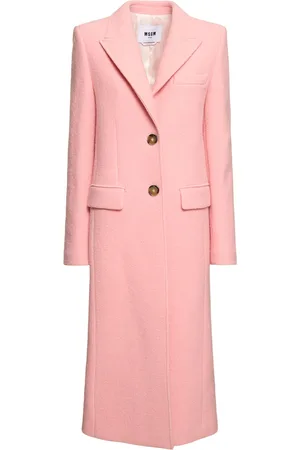 Msgm Wool Felt Single Breast Long Coat