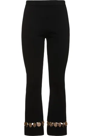 Paco rabanne Embellished Wool & Silk Flared Pants