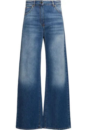 Msgm High Waist Wide Cotton Denim Jeans