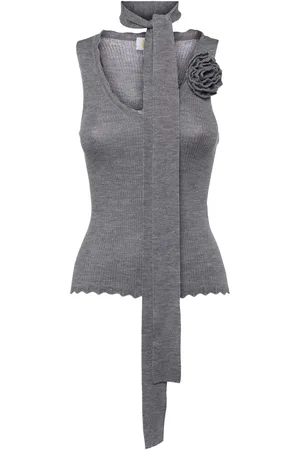 BLUMARINE Rib Knit Tank Top