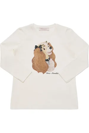 MONNALISA Lady And The Tramp Print Cotton T-shirt
