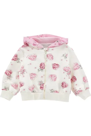 MONNALISA Printed Cotton Full-zip Hoodie