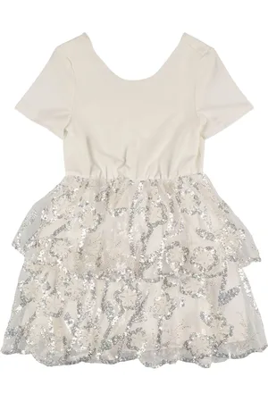 Self-Portrait Embellished Poly & Tulle Mini Dress