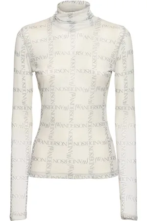 J.W.Anderson Logo Printed Tech Jersey Turtleneck Top