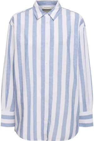 ANINE BING Plaza Striped Cotton & Linen Shirt