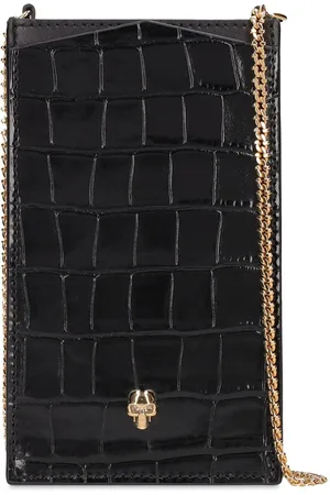 Alexander McQueen Croc Embossed Leather Phone Case