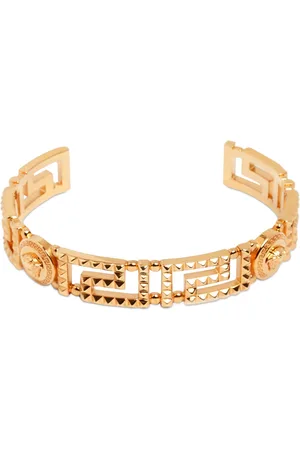 VERSACE Studded Greek Motif Cuff Bracelet