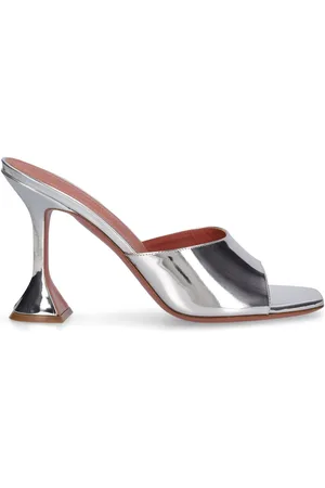 Amina Muaddi 95mm Lupita Mirror Leather Mules