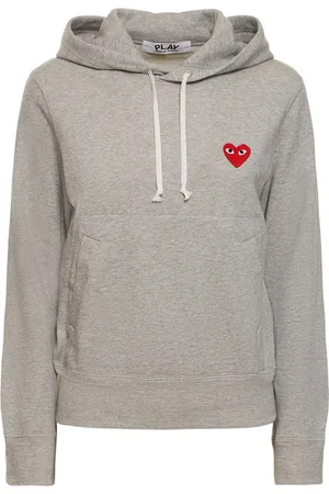 Comme des Garçons Embroidered Red Heart Jersey Hoodie