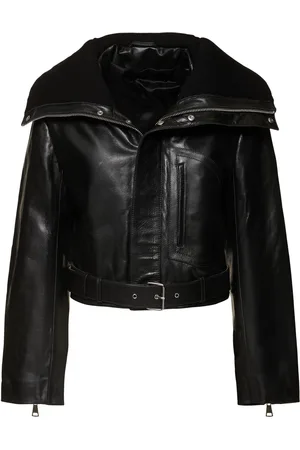 Victoria Beckham Cropped Leather Biker Jacket
