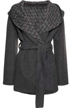 VALENTINO Iconographe Wool Blend Short Coat W/belt
