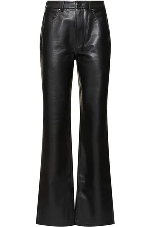 ANINE BING Roy Leather Blend Straight Pants