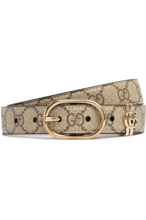 Gucci 25mm Gg Canvas Belt W/ Oval Buckle