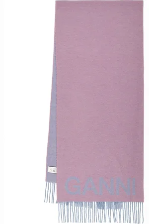 Ganni Fringed Recycled Wool Scarf