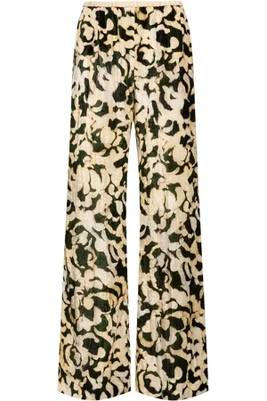 FORTE FORTE Printed Velvet Flared Pants
