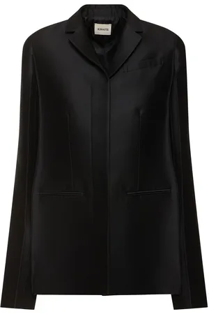 Khaite Crittan Wool & Silk Faille Blazer