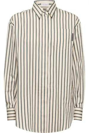 Brunello Cucinelli Striped Cotton & Silk Shirt