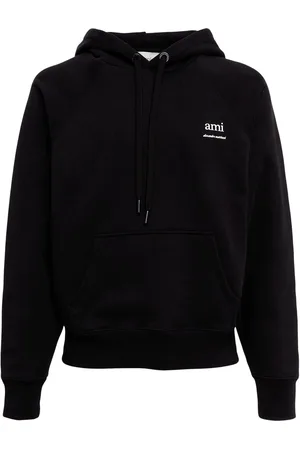 Ami Logo Print Boxy Cotton Blend Hoodie