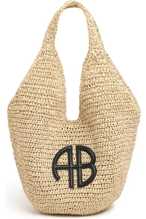 ANINE BING Small Leah Hobo Raffia Effect Bag