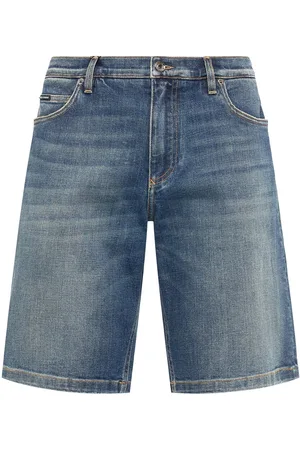 Dolce & Gabbana Logo Plaque Stretch Denim Shorts