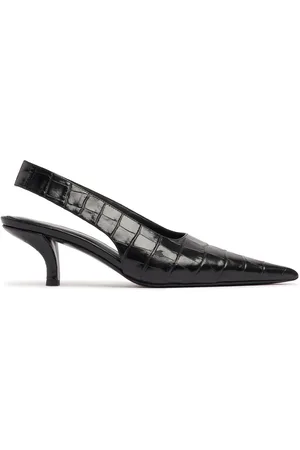 Totême 50mm Classic Croc Embossed Slingbacks