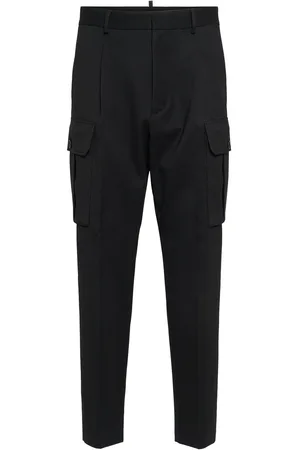 Dsquared2 One Pleat Stretch Wool Cargo Pants