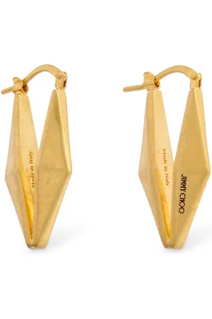 Jimmy Choo Diamond Chain Hoop Earrings