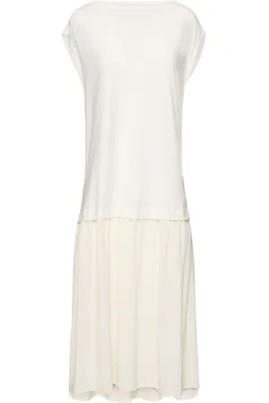 YOHJI YAMAMOTO Crepe De Chine & Taffeta Midi Dress