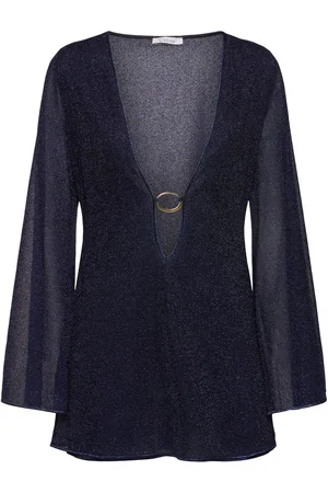 Oseree Lumiere Lurex Kaftan Mini Dress