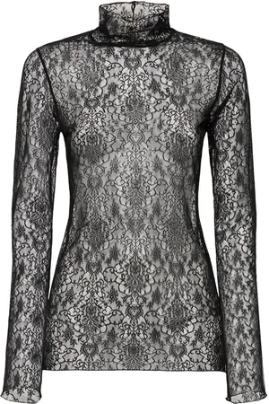 YOHJI YAMAMOTO Stretch Lace Turtleneck Top