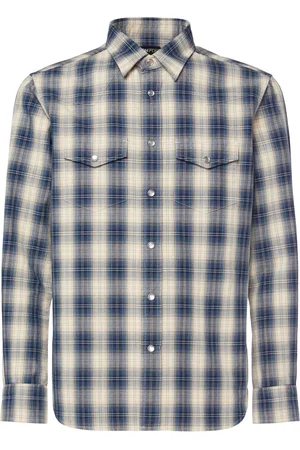 Tom Ford Fluid Cotton Blend Check Military Shirt
