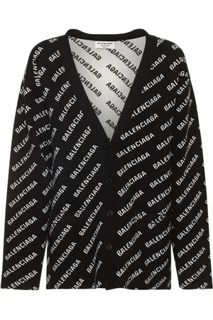 Balenciaga Logo Wool Blend Knit Cardigan