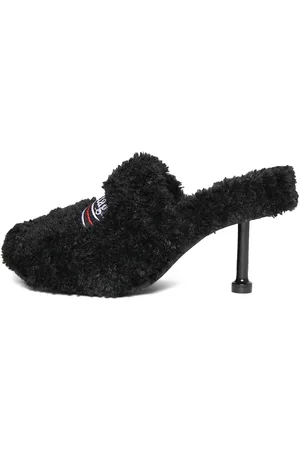 Balenciaga 80mm Furry Faux Shearling Mules