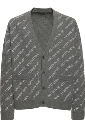 Balenciaga Logo Cashmere Knit Cardigan