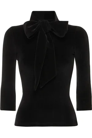 Balenciaga Cotton Velvet Turtleneck W/bow