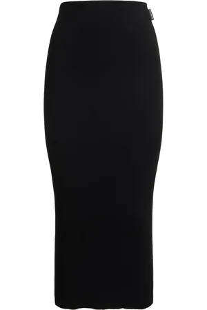 Balenciaga Twisted Cotton Blend Midi Skirt