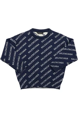 Balenciaga Logo Cotton Blend Crewneck Sweater