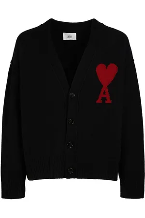 Ami Logo Wool Knit Cardigan