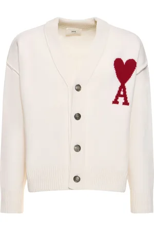 Ami Logo Wool Knit Cardigan