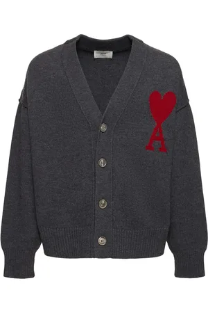 Ami Logo Wool Knit Cardigan