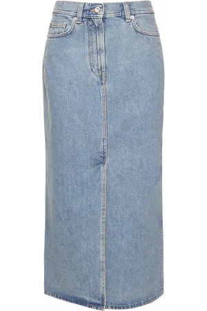 Loulou Studio Rona Cotton Denim Long Skirt