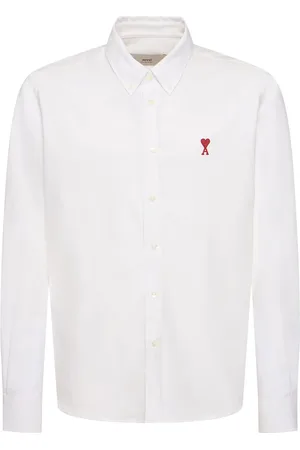 Ami Oxford Cotton Logo Shirt