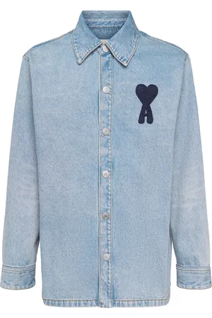 Ami Adc Logo Cotton Denim Overshirt