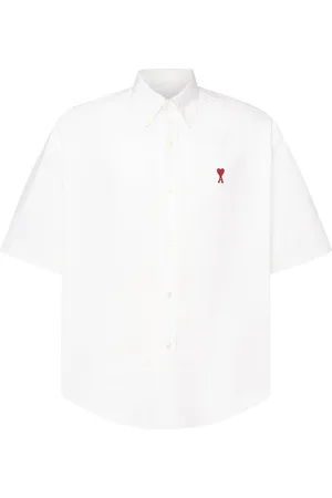 Ami Boxy Cotton Short Sleeve Shirt