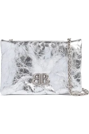 Balenciaga Nano Monaco Metallized Leather Bag