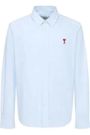 Ami Oxford Cotton Logo Shirt