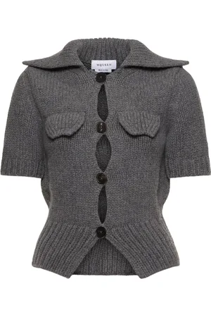 Alexander McQueen Wool Blend Short Sleeved Cardigan