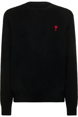 Ami Heart Patch Knit Wool Sweater