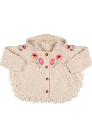 Louise Misha Embroidered Wool Blend Knit Jacket