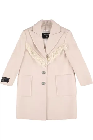 Balmain Wool Blend Coat W/ Fringes
